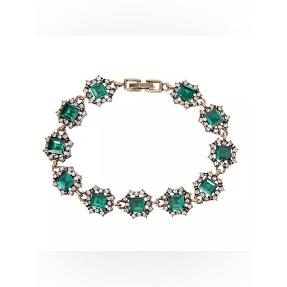 New Green Square Rhinestone Bracelet